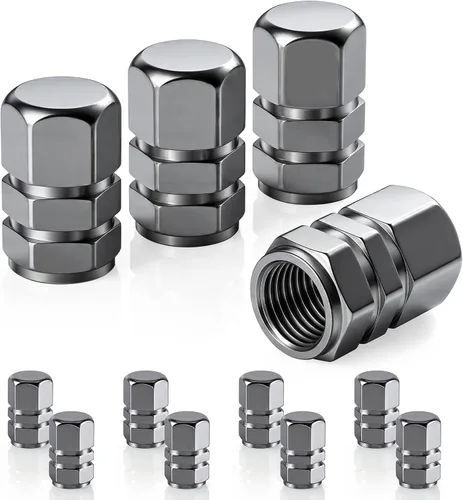 Miniatura 8 de JUSTTOP - Tapones para válvula de neumático de coche, 12 tapas de aire, universales para autos, SUVs, bicicletas, camiones y motocicletas, color rojo