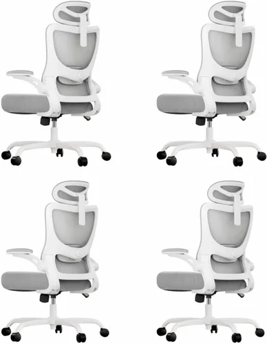 Miniatura 15 de Marsail - Silla ergonómica de oficina - Silla de escritorio con respaldo alto de malla y soporte lumbar ajustable, silla giratoria con ruedas