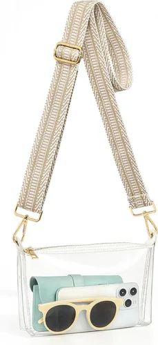 HULISEN Bolsa transparente para eventos de estadio, monederos transparentes para mujeres, bolso cruzado de estadio, bolso transparente para Correa