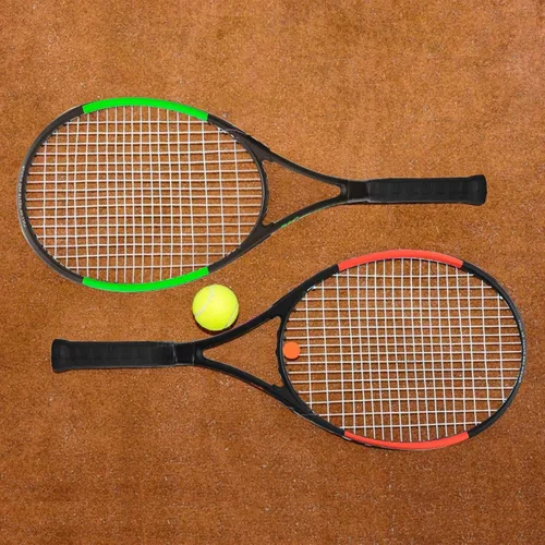 Miniatura 7 de KEVENZ Raqueta de tenis para adultos, raqueta de tenis de fibra de carbono con bolsa de transporte, peso ligero y resistente a los golpes Negro