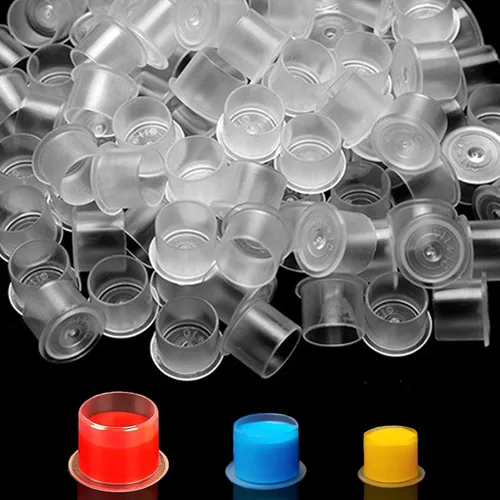 Miniatura 11 de Kit de tapas y soportes de tinta de tatuaje, 300 vasos de tinta desechables (S/M/L) + 2 soportes negros, diseño apilable para tatuadores