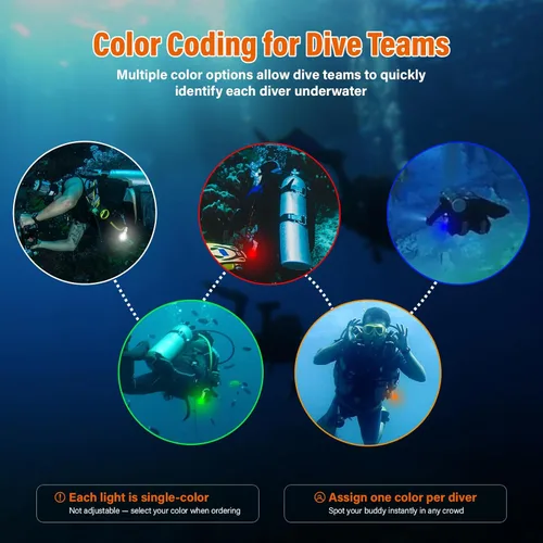 Miniatura 7 de ORCATORCH SD01PRO - Luz de señal de buceo brillante mejorada, luz de marcador de tanque sumergible con modos constantes y intermitentes, para buceo