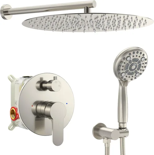 Miniatura 23 de SR SUN RISE Grifo de ducha – Sistema de cabezal de ducha multifuncional de alta presión de 8 pulgadas con accesorios de cabezal de ducha de mano