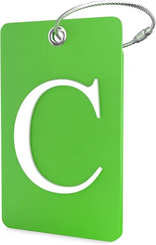 Miniatura 49 de Shacke Etiquetas iniciales sin privacidad para maleta y equipaje con bucle de metal, Verde