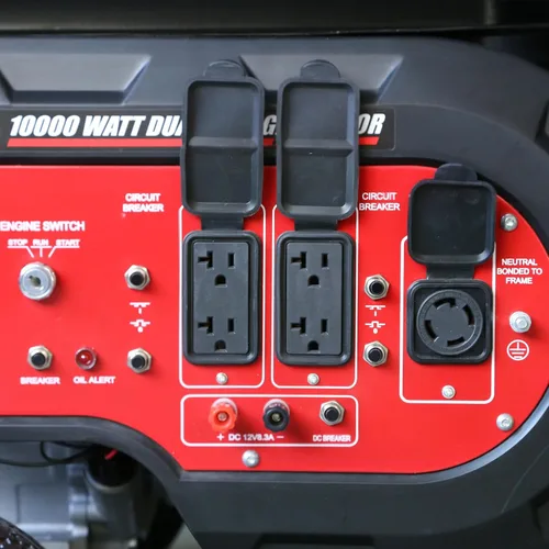 Miniatura 4 de All Power America Generador portátil de combustible dual de 10000 vatios a gas/propano resistente con arranque eléctrico, negro