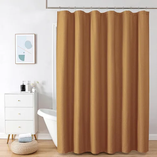 Miniatura 26 de OVZME Berry - Cortina de ducha extralarga verde de 96 pulgadas, cortina de baño de tela con textura en relieve 3D, cortina de baño grande para Verde