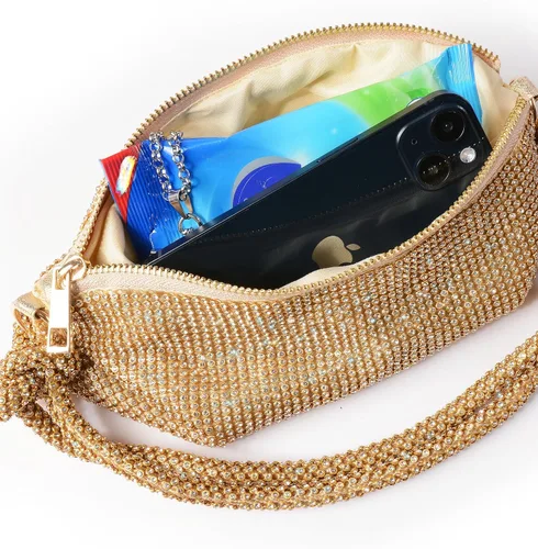 Miniatura 5 de RichCoco Monederos de noche con diamantes de imitación para mujer, bolsos hobo elegantes y brillantes de cristal brillante para fiesta club