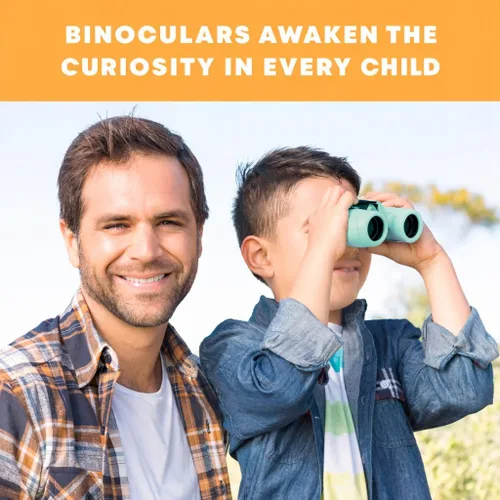 Miniatura 31 de Binoculares para niños – Juguete perfecto para niños pequeños y niñas – Juego extenso que incluye lupa y brújula – Potente aumento 8 x 21 – niños