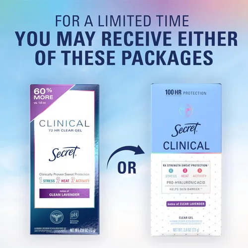 Miniatura 9 de Secret Clinical Strength Antiperspirant Deodorante para mujer, 3X Protección contra el estrés, 72 horas de protección contra el sudor y el olor