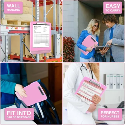 Miniatura 7 de Sooez - Sujetapapeles de documentos clínicos con almacenamiento, sujetapapeles de plástico resistente, de alta capacidad, con soporte para bolígrafo