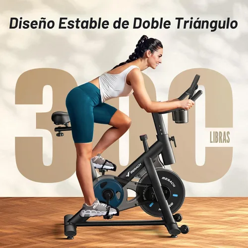 Miniatura 5 de MERACH Bicicleta de Ejercicio, Bicicleta Estática con Pastillas de Freno y App Exclusiva, Bicicleta de Ciclismo Interior de Bajo Ruido con Capacidad