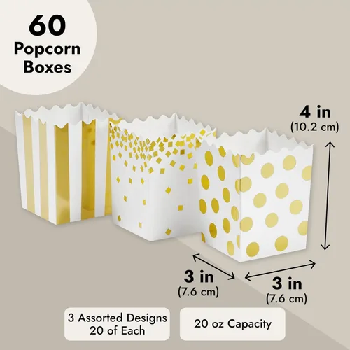 Miniatura 3 de Juvale Mini cajas de palomitas de maíz, recipientes para suministros de bares, decoración de carnaval, decoraciones de circo y recuerdos de fiesta
