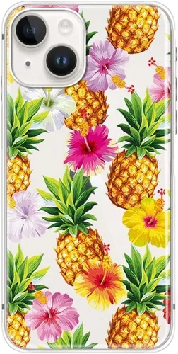 Miniatura 7 de Blingy's Funda para iPhone 14, bonito patrón de cerezas, estilo tropical, diseño tropical, funda protectora transparente de TPU suave de 6.1 Cerezas