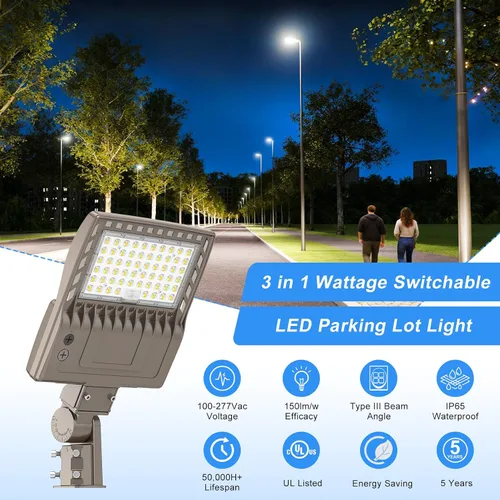 Miniatura 2 de Luces LED de estacionamiento de 240 W, 33600 lm, luces LED para poste de tamaño caja de zapatos, 800 W HID/HPS de reemplazo, 5000 K, IP65, CA