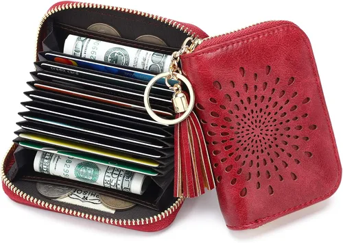Miniatura 7 de APHISON RFID - Porta tarjeta de crédito con cremallera carteras pequeñas para mujer en cuero estilo girasol para mujer y niña caja de regalo 1927