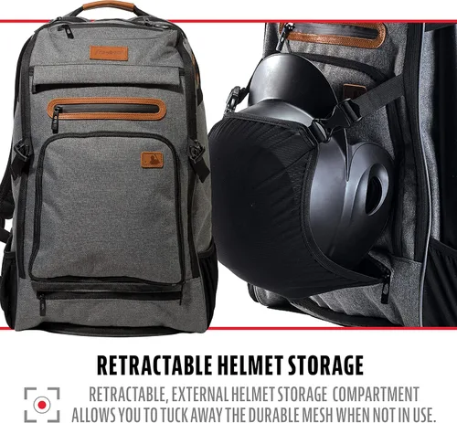 Miniatura 6 de Franklin Sports Mochilas para béisbol y sóftbol + MLB + USA Softball - Bolsas de equipo para béisbol + sóftbol rápido - Mochilas para bates, Gris