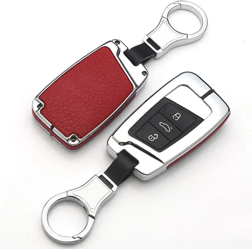 Miniatura 13 de SANRILY Funda de metal para llavero Volkswagen para Volkswagen para VW Tiguan 2016-2018 Magotan Passat B8 B7 Skoda Superb A7 Llavero remoto sin Negro
