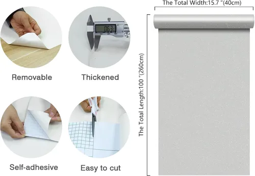 Miniatura 2 de CHIHUT Papel Pintado de Purpurina Blanco Perlas - Papel de Contacto Desmontable y Autoadhesivo de Purpurina para Despegar y Pegar, Rollo Decorativo