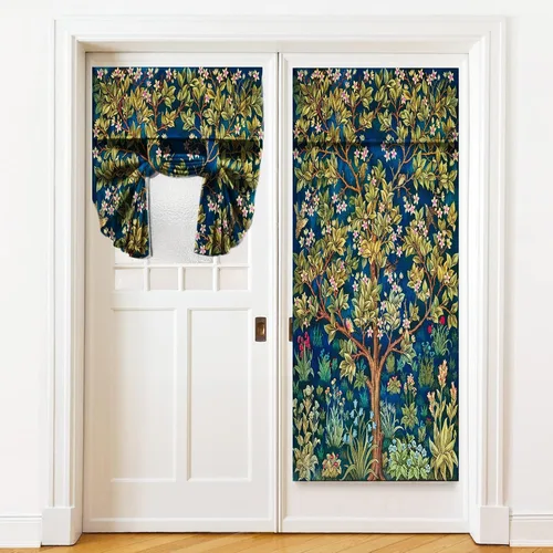 Miniatura 18 de Cortinas de puerta negras y rojas para ventanas de puerta, estampado de leopardo y cebra, cortinas de ventana para puerta de vidrio francesa