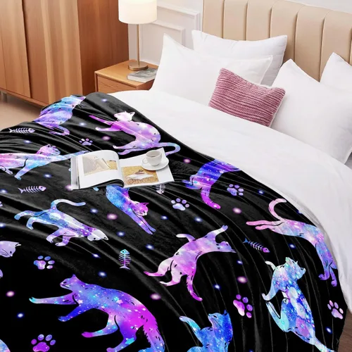 Miniatura 6 de Manta de Gato para Amantes de Gatos, Regalo Suave y Cálida de Franela, Manta de Gatos para Arropar, Regalo para Niñas, Mujeres, Niños, Adultos 50" X
