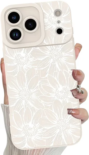 MZELQ Funda para iPhone 17 Pro 2025, diseño de girasoles de silicona, flores florales, protección de cámara, funda delgada y suave para teléfono