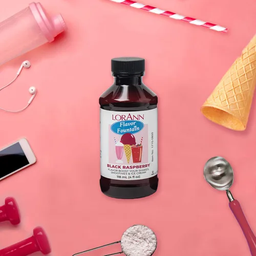 Miniatura 2 de LorAnn Fuente de sabor a frambuesa negra, botella de 4 onzas