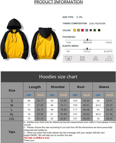 Miniatura 7 de Sudadera con manga larga estilo raglán en contraste, con forro polar, con capucha y bolsillo tipo canguro, para hombre