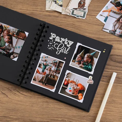 Miniatura 3 de potricher Álbum de Recortes DIY de 7 x 7 Pulgadas, 40 Páginas, Tapa Dura, Papel Kraft, Álbumes de Fotos para Recortes, Libro de Recuerdos para Bodas