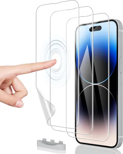 Miniatura 9 de Protector de pantalla [3 unidades de película de hidrogel suave para iPhone 15 Pro/15, TPU flexible irrompible mejorado]