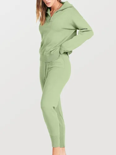 Miniatura 4 de ANRABESS Conjunto de dos piezas para mujer, suéter de manga larga y pantalones con cordón