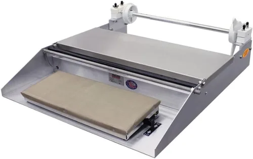 National Band Saw Máquina de embalaje de sellado térmico 625A, sellador de bolsas de plástico con superficie de envoltura de acero inoxidable,