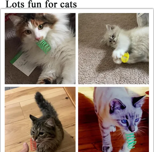 Miniatura 5 de Juguetes de primavera para gatos, bobinas rebotantes, juguete de resorte en espiral para gatos de interior, juguetes interactivos pesados