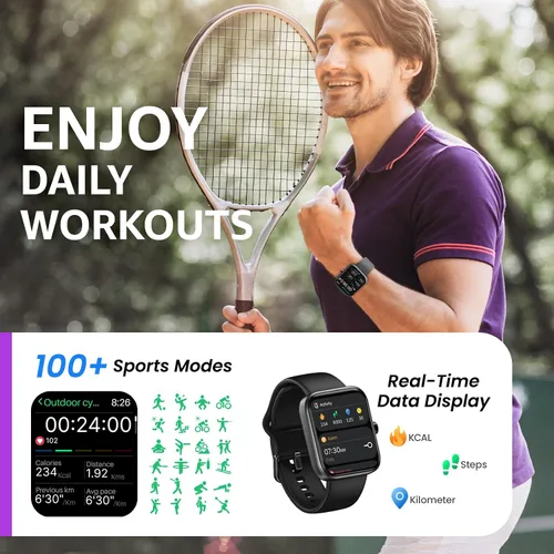 Miniatura 3 de TOZO Reloj inteligente S3 para hombres y mujeres, pantalla táctil HD de 1.83 pulgadas, llamadas Bluetooth, seguimiento de sueño y actividad, IP68