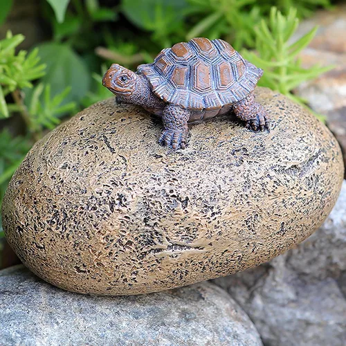 Miniatura 2 de Ocultar una llave de repuesto para exteriores, impermeable, falsa roca con llave de tortuga, caja de almacenamiento segura para exteriores
