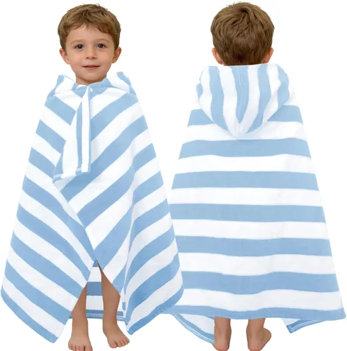 Miniatura 38 de VOOVA & MOVAS Toalla de playa con capucha para niños de 3 a 8 años, 30 x 50 pulgadas, suave, gruesa, grande, 100% algodón, absorbente para playa