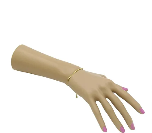 Miniatura 2 de Brazalete tipo bolo con barra rosa Amanda en oro de 14 k ajustable