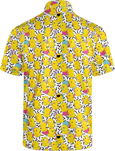 Miniatura 2 de Camisas de golf para hombre, ajuste seco, clásico, gafas de sol, pato, de goma, manga corta, atuendo casual