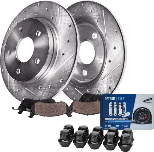 Miniatura 59 de Detroit Axle - 4 rotores de freno para Chevrolet Cruze Volt Orlando Verano, rotores de freno de disco perforados y ranurados de repuesto : rotor