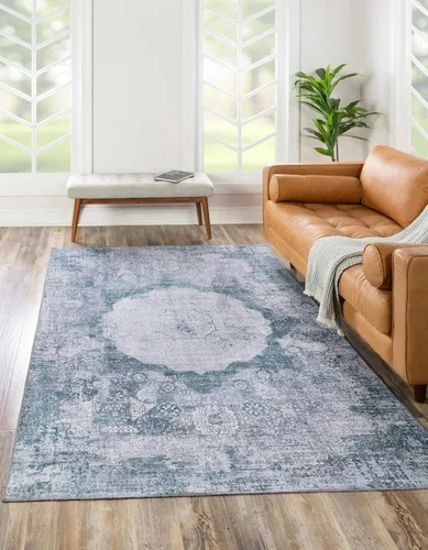 Miniatura 25 de Unique Loom Yara Collection - Alfombra de área Nayer (5' 1" x 8' Rectángulo, Azul Sobreteñido/Azul)