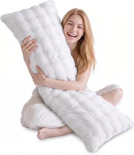 Miniatura 30 de DOWNCOOL Relleno de almohada de cuerpo grande - Almohada de cuerpo completo transpirable para dormir de lado - Almohada de cama larga y suave