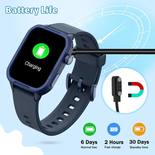 Miniatura 8 de Reloj inteligente para niños y niñas, relojes para niños con 19 modos deportivos, frecuencia cardíaca, monitor de sueño, podómetro, reloj Azul