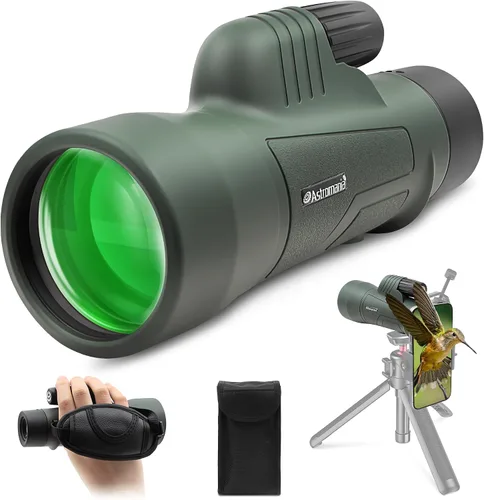Astromania Monoculares de prisma BAK4 de alta potencia de 10 x 50, impermeable, monoscopio de mano compacto para observación de aves, eventos
