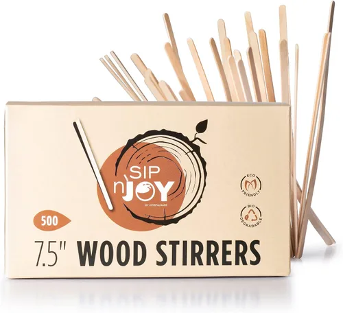 Miniatura 6 de Agitadores de café de madera, 1000 mezcladores de madera biodegradables desechables con extremos redondos, hechos con madera de abedul natural