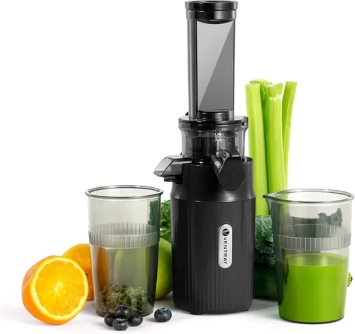 Miniatura 12 de Ventray Ginnie - Mini exprimidor de prensa en frío, pequeño exprimidor lento para verduras y frutas, alto rendimiento de jugo, fácil de limpiar