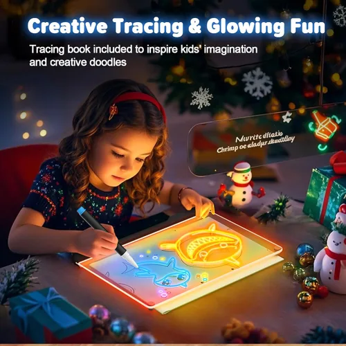 Miniatura 5 de Tablero de notas LED Doodle Glow recargable de 16 pulgadas, 7 modos de luz de colores, almohadilla de dibujo iluminada de arte neón de borrado