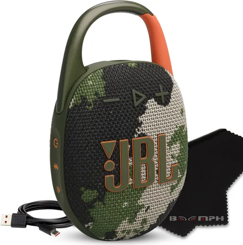 Miniatura 10 de JBL Altavoz Bluetooth portátil Clip 5, IP67 impermeable y a prueba de polvo, batería de larga duración, color rojo, solución integral de tela