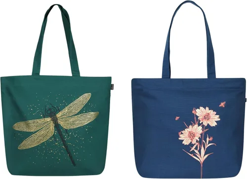 Miniatura 140 de Ecoright Bolsa de lona estética para mujer, bolsa grande con cremallera y bolsillo, bolsa de mano para mujer, para yoga, trabajo, playa