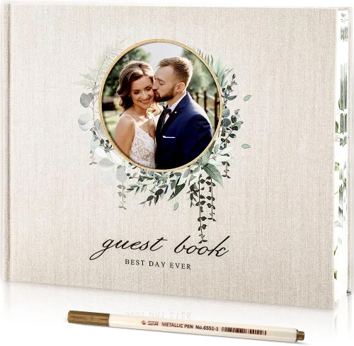 Libro de invitados de boda, Libro de invitados para recepción de boda, Libro de invitados Polaroid para boda de 100 páginas en papel con tapa dura