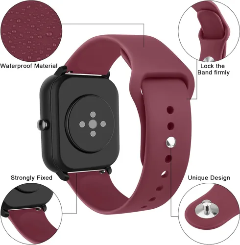 Miniatura 2 de Bandas de silicona para Amazfit Bip 3 Pro/Bip U Pro/GTR de 1.654 in, 0.787 in, paquete de 3 pulseras de repuesto suaves de liberación rápida