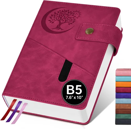 Miniatura 21 de PAIBAS Cuaderno de diario con líneas gruesas de 365 páginas para hombres y mujeres, diarios grandes de cuero A4 para escribir, cuadernos de tapa